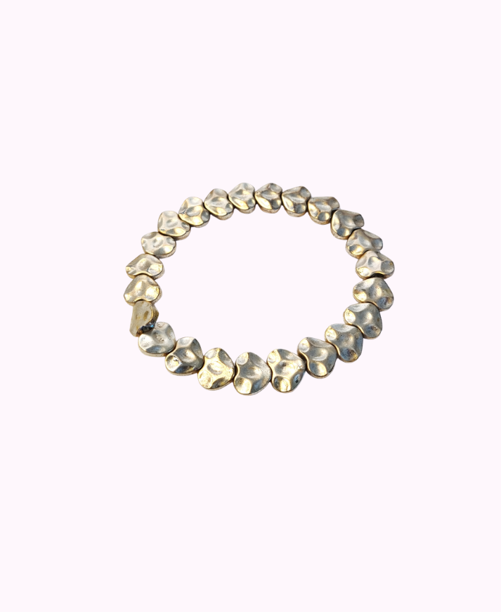 Bracciale con Cuori Battuti in Metallo Placcato Argento