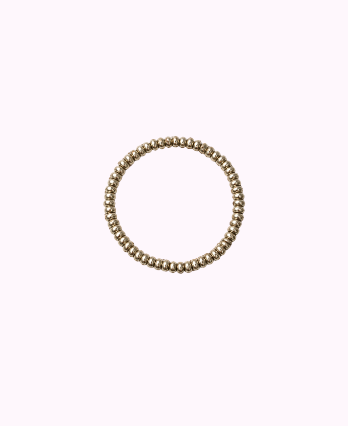Bracciale Elasticizzato a Rondelle in Metallo Placcato Argento