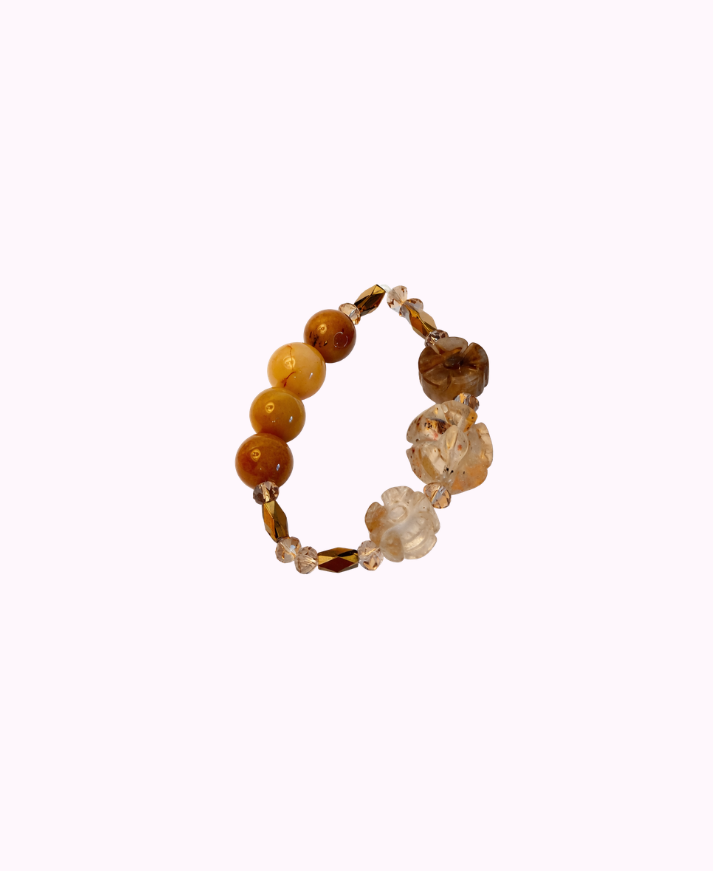 Bracciale Elasticizzato con Cristalli e Pietre Naturali