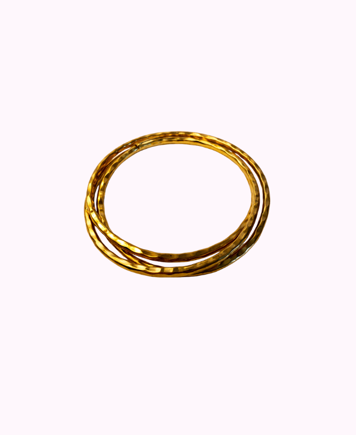 Bracciale Rigido a Tre Cerchi in Ottone