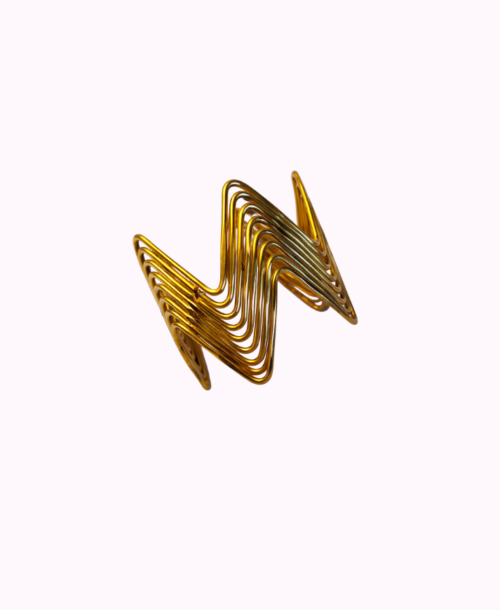 Bracciale Geometrico in Ottone Regolabile