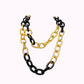 Collana Bicolore Oro e Nero in Metallo e Resina