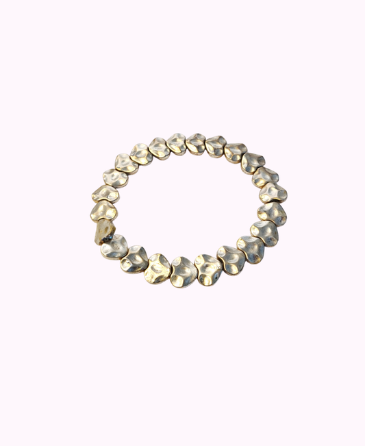 Bracciale con Cuori Battuti in Metallo Placcato Argento