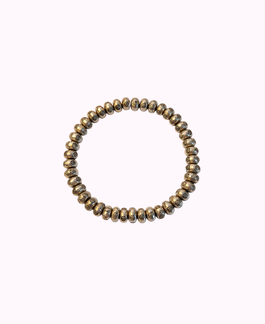 Bracciale Elasticizzato con Rondelle in Metallo Placcato Argento