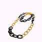 Collana Bicolore Oro e Nero in Metallo e Resina
