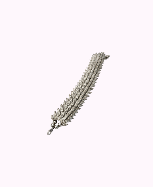 Bracciale a Piume in Ottone Placcato Argento