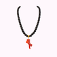 Collana in Resina Nera con Ciondolo Corallo Bambù