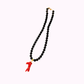 Collana in Resina Nera con Ciondolo Corallo Bambù