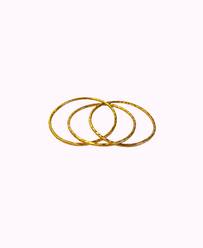 Bracciale Rigido a Tre Cerchi in Ottone
