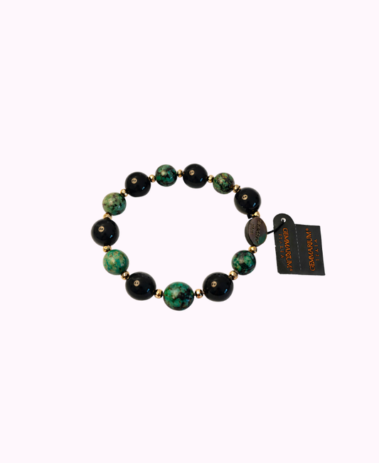 Bracciale Gemmarium in Turchese Africano e Pirite