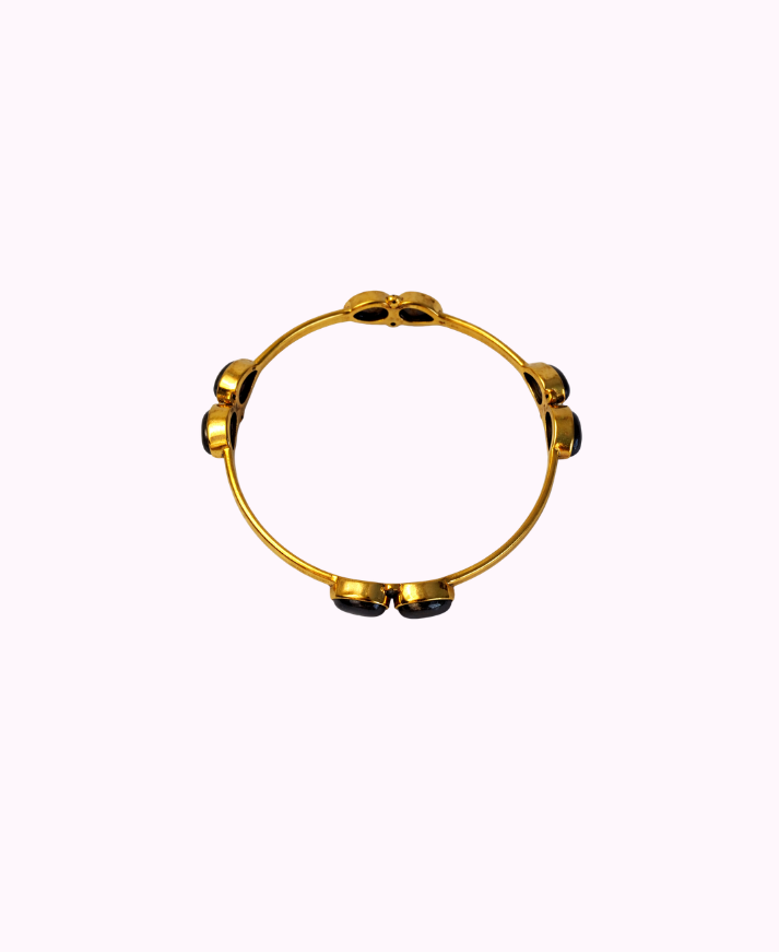 Bracciale Rigido in Ottone con Pietre Naturali