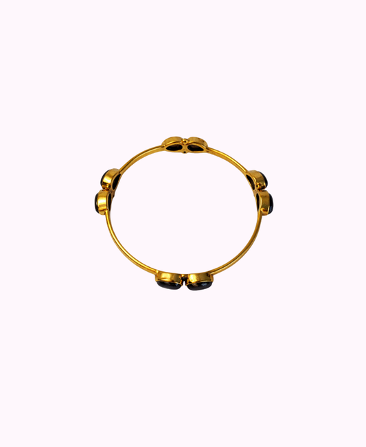 Bracciale Rigido in Ottone con Pietre Naturali