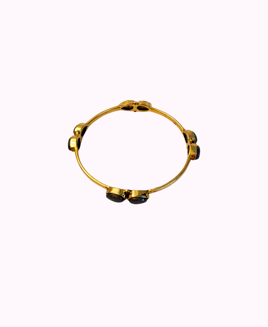 Bracciale Rigido in Ottone con Pietre Naturali