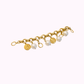 Bracciale Catena Dorata con Perle e Charms Moneta