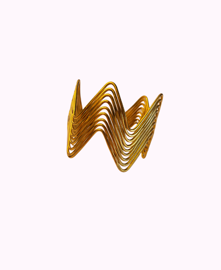 Bracciale Geometrico in Ottone Regolabile