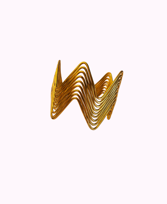 Bracciale Geometrico in Ottone Regolabile