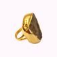 Anello Regolabile Placcato Oro con Quarzo Citrino