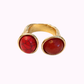 Anello Contrarié in Ottone Placcato in Oro con Pietre Naturali