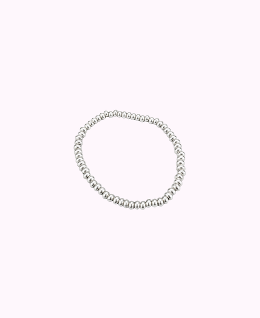 Bracciale Elasticizzato a Rondelle in Metallo Placcato Argento
