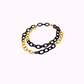 Collana Bicolore Oro e Nero in Metallo e Resina
