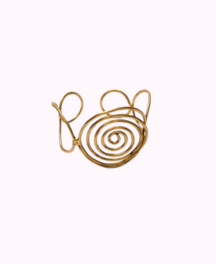 Bracciale Fascia Spirale Regolabile Artigianale Argento o Oro